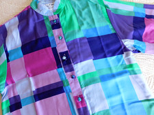 NOS Catherine Ogust Penthouse Gallery mod colorblock cotton Forever shirt dress