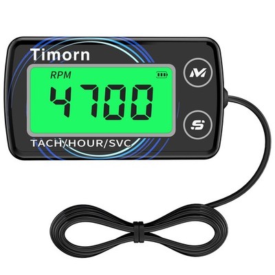 Digital RPM & Hour Meter for Small Engines | Waterproof Inductive Tachometer for