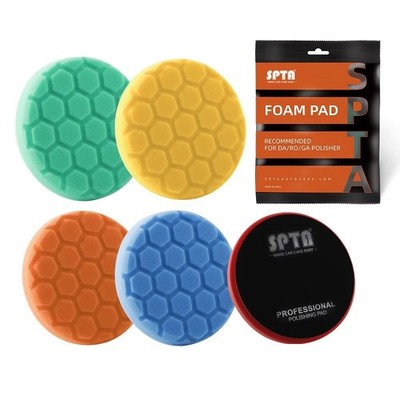 SPTA 1 x Polierpad Ø80mm|125mm|150mm|180mm Hex-Logic Polierschwamm für DA RO