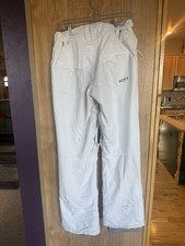 ROXY Women's Softshell White Snow Ski Pants Size Large Minor Wear As Shown