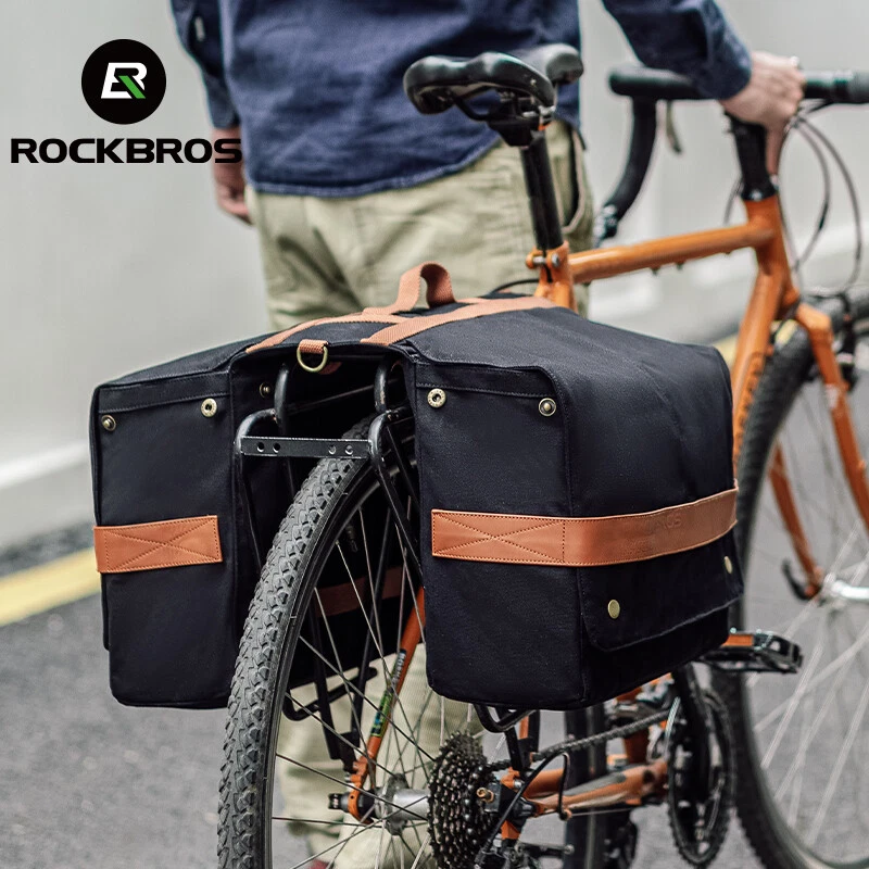 ROCKBROS Alforjas para Bicicleta, 27LRear Rack Expandible Doble Bicicleta Bolsa Maletero De Colección Foto 2 de 4