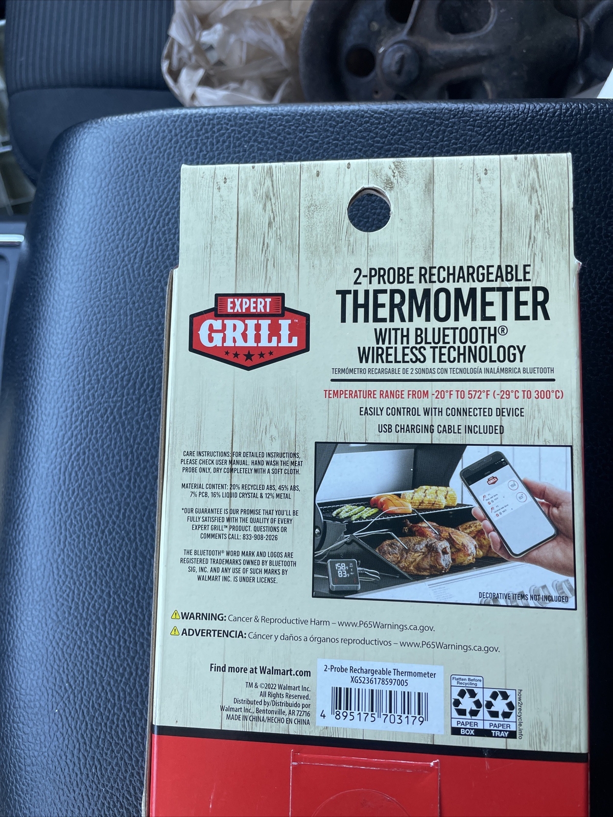 Expert Grill Digital Bluetooth Rechargeable Meat Thermometer 2Probe
