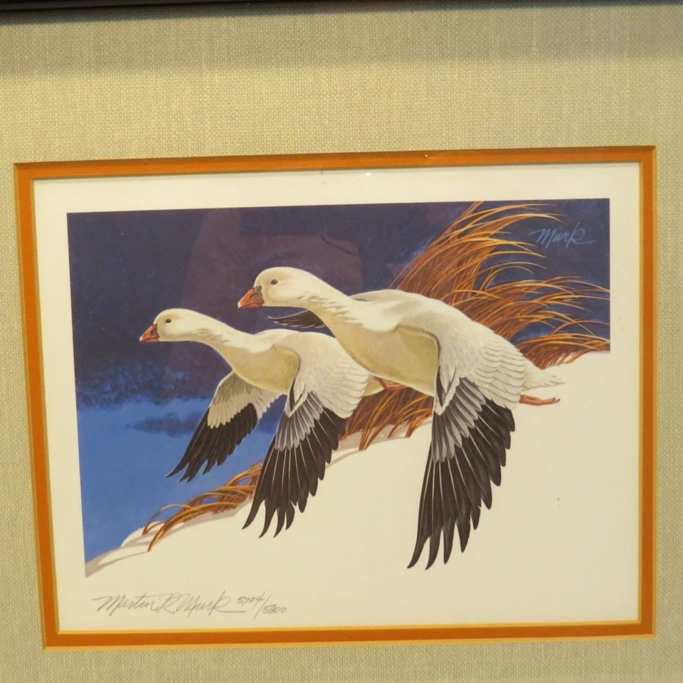 HTF! Martin Murk Federal Duck Stamp Art Print - Ross' Geese Framed 1977 RW44 WOW - Image 2 of 4