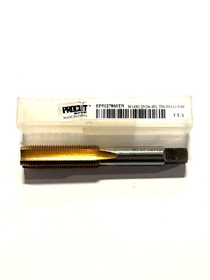 ProCut M14 x 1.25 Hand Tap HSS Tin Coated Plug Tap General Purpose 4FL D6 Tap