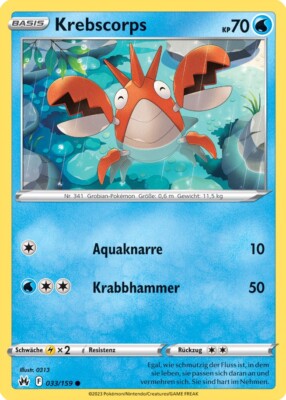 Krebscorps 033/159 Zenit der Könige SWSH 12.5 Pokemon Karte Deutsch