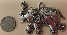 Large elephant charm for key ring or pendant
