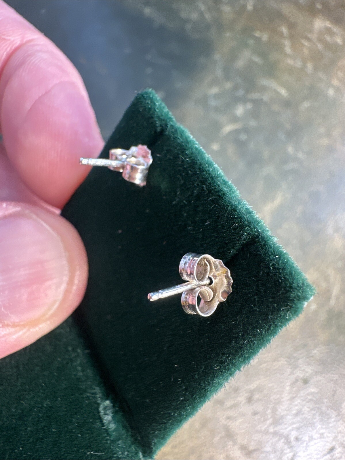 Triangular Cut Blue Tourmaline Brushed Hallmarked… - image 9