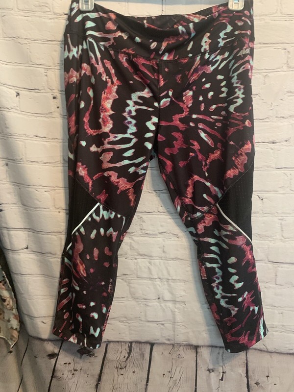 Avia Womens L 12-14 Active Performance Print Legging Capri Pants • Multicolor