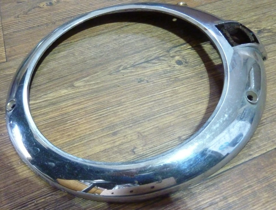 1942 42 Nash Ambassador 600 Deluxe Headlight Headlamp Bezel Door Chrome OEM  - Image 3 of 4