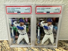 2020 Topps Chrome Prism Refractor and base Kyle Lewis #186 PSA 10