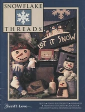 Need'l Love Snowflake Threads Primitives Wool Work Applique Rug Hooking Ornament