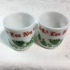 Vintage Pair of Hazel Atlas Milk Glass Egg Nog Cups