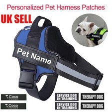 UK Personalised Name Patches For Dog Harness Pet ID Tag Dog Name Badge Labels