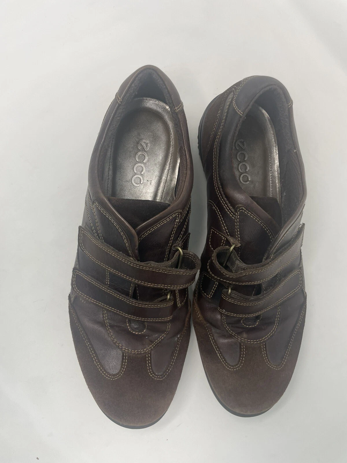 ECCO marrone pelle cinturini regolabili scarpe casual Donna 10 10 5 (eur 41)