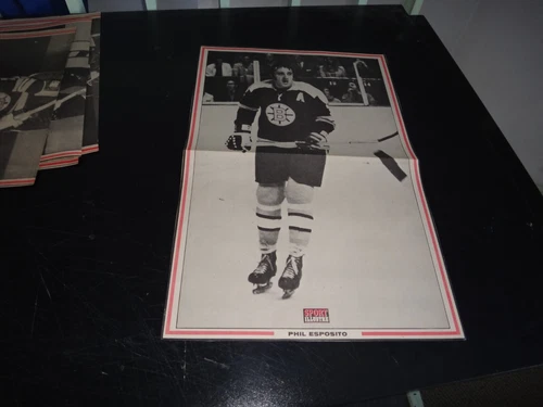 phil esposito # 7 black & white poster very rare hockey 2 boston bruins 1972 nhl