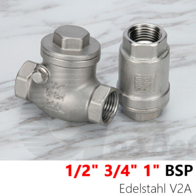 Rückschlagventil Klappe Edelstahl V2A Rückflussverhinderer 1/2'' 3/4'' 1'' Zoll BSP