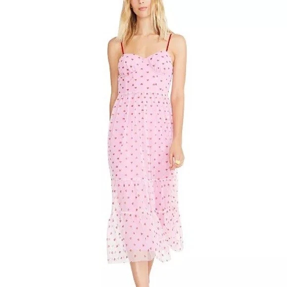 Abito BETSEY JOHNSON San Valentino con paillettes e cuore bustier taglia 6 AUTENTICO nuovo!