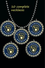 Milwaukee Brewers baseball  party favors lot of 10 necklaces necklace