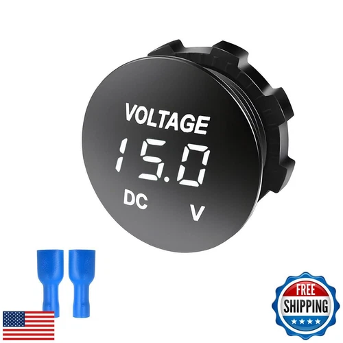 Gasedin DC 12-24 V Voltmeter Gauge, Mini Digital Display LED Voltage Meter Ga
