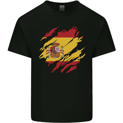 T-Shirt zerrissen Spanien Flagge Spanischer Tag Fußball Kinder