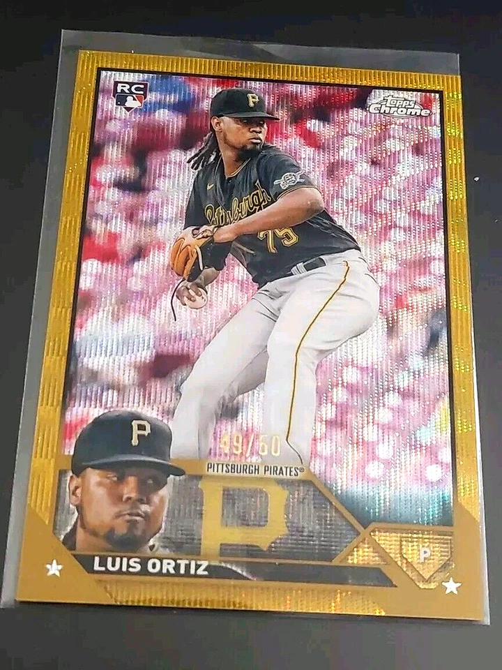 2023 Topps Chrome Gold Wave Luis Ortiz RC Guardians Pirates. GEM ESTADO PERFEITO - Imagem 2 de 4
