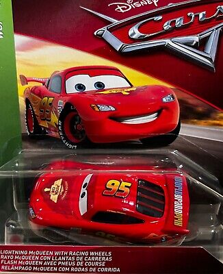  Disney Pixar Cars Lightning McQueen with Racing Wheels : Toys &  Games