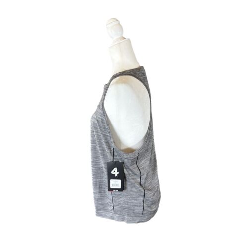 Camiseta sin mangas Fourlaps para mujer gris con logotipo de espalda cruzada cuello redondo XL $68 NUEVA CON ETIQUETAS - Imagen 5 de 8