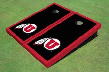 University Of Utah 'U' Black Matching Border Custom Cornhole Board