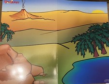 Wild Kingdom Play board By Stik-EES 22 X 17 folds for storage Travel laminated