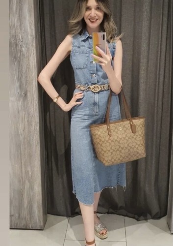 Zara New Woman ASYMMETRIC DENIM DRESS 