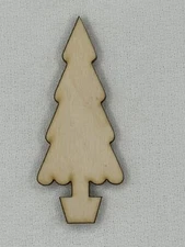 Custom Laser Cut Unfinished Christmas Tree Shape Wood Craft Cutout