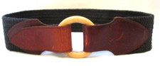 Women's size 30" Leather and Elastic Snap Closesure Belt