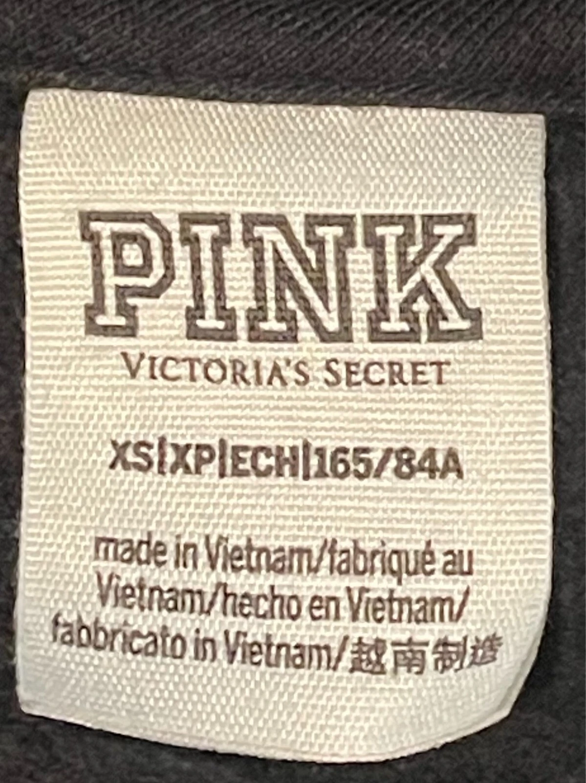 UNDERCOVER Felpa nera con cappuccio Victoria Secret rosa X Small