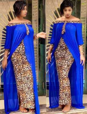 Women Off-Shoulder Long Gown, Two-layer Summer African Dashiki Clothing