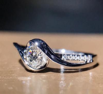 Sortija Compromiso Talla 7 Anillo De Compromiso Princesa 2.35 Quilates - Plata Rodiada Con Cubic Zirconia, Tallas 5-10, Estilo Solitario Anillo Compromiso Princesa