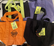 TRADER JOE'S MINI FALL CANVAS TOTE BAG SET OF 4 BRAND NEW WITH TAGS