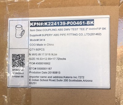 Box of 60 ABS Test Tee 2  HUB X HUB X FIPT  NEW