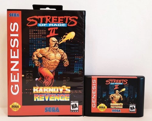 Streets of Rage 2 x Karnov's Revenge for Sega Genesis/Mega Drive