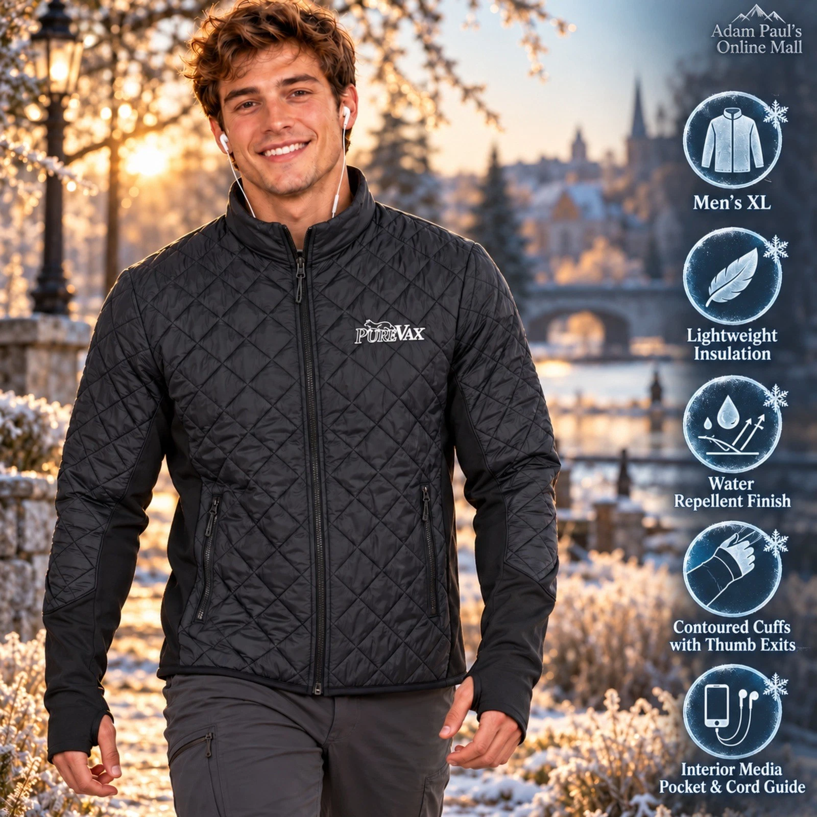 TRIMARK MENS XL Rougemont Hybrid Insulated Jacket Water Resistant w PUREVAX LOGO - product detail image 1