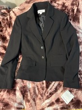 Calvin Klein Women s Black Blazer Jacket Size 4 Career Office Stretch 2 Button
