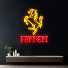 24x20 Steed Ferrari Flex Led Neon Sign Lamp Light Bar Club Garage Room Wall