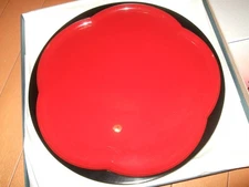 Echizen lacquerware round plum tray Sweets tray Japanese Tableware Made in Japan