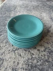 Fiesta Ware Solid Turquoise Blue 7" Salad Dessert Plate Set of 7