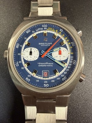 Breitling TransOcean Chrono-Matic Ref. 2119 Cal.11 NOS Automatic Blue Dial + Box