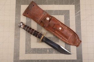 Marble's Vietnam Era USAF Pilots Survival Knife 6" Saw Back Blade Sheath Stone