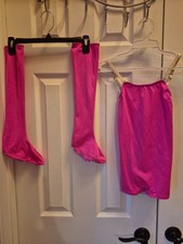 Costume Gallery Pink unitard shorts with shoe coverings - Med Child