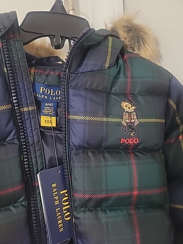 Polo Ralph Lauren Plaid Tartan Puffer Jacket Kids 4/4T