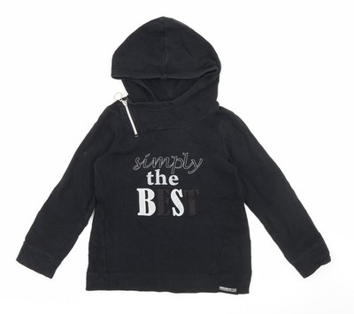 Coccodrillo Mädchen schwarz Baumwolle Pullover Hoodie Größe 11 Jahre Reißverschluss