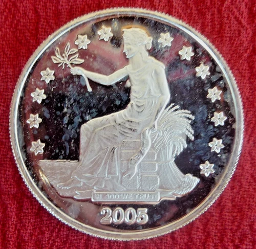 Seated Liberty Obverse Eagle Reverse One Troy Ounce .999 Fine Siver Round - NR