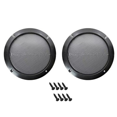 2pcs 6.5'' Black Car Speakers Cover Steel Mesh Woofer Subwoofer Grill Protector q